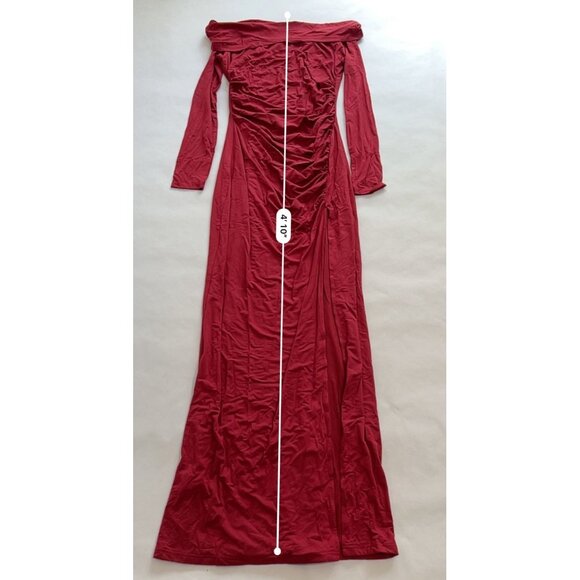 BUMPSUIT The Off The Shoulder Evening Maternity Dress in Red - Picture 3 of 5